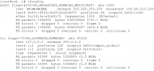 ifconfig output from CentOS 7