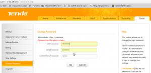 Tenda N150 admin password change