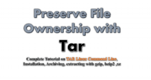 Tar installation archiving extracting with file and folder ownership preserved